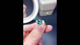 🔥 100% Natural Green Moissanite Ring, Platinum, Sterling Silver Zircon 🔥