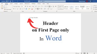 How to Remove Header From Second Page | Header on First Page only