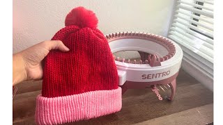 Tutorial: Gorro / touca duas cores (tamanho adulto) feito com a máquina de tricô Sentro