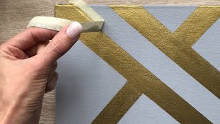 Abstract Acrylic Paintings Using Gold Paint