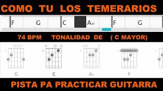 PISTA PARA PRACTICAR EN GUITARRA   COMO  TU  LOS  TEMERARIOS