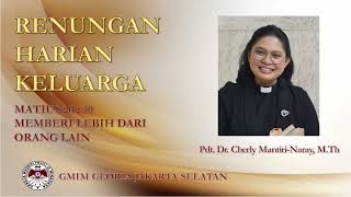 Memberi Lebih Dari Orang Lain - Renungan Harian Keluarga - Matius 26:10 - Pdt. Cherly