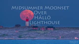 Midsummer Moonset Over Hållö Lighthouse