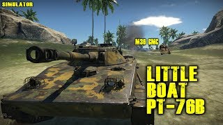 War Thunder - Little Boat PT-76B & Cannoned Paper Car M36 in Simulator Battle