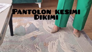 PRATİK  ARKASI LASTİKLİ  ONU KEMERLİ  PANTOLON KESİMİ DİKİMİ