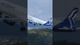 Aegean Airbus A321 takeoff at Zurich Airport