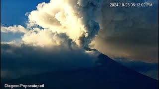 Actividad Volcánica Popocatépetl desde San Pedro Benito Juárez 23 de octubre de 2024