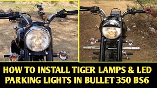 How to Install Led Parking Light & Tiger Lamp In Royal Enfield Bullet😍 Reborn 350 BS6 @rkcreations03