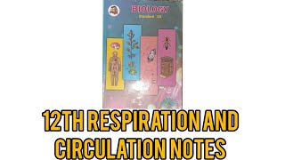 12th Maharashtra Board Biology Respiration And circulation Handwritten Notes Part 1 #todaystudy's#