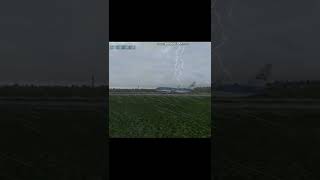 Unstable approach, Thunderstorm landing in X-plane 12 #shorts #aviation