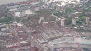 Flight over Hull City Centre, UK