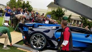 Bugatti Vision GT unloading at Pebble beach concept lawn 2016