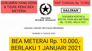 BEA METERAI Rp. 10.000,- BERLAKU 1 JANUARI 2021