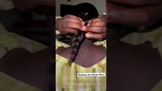 Simple Everyday Protective Hairstyle | Styling My Relax Hair #hair #hairstyle #viralvideo #howto