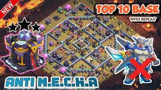 ANTI M.E.C.H.A TH15 TOP 10 WAR BASE + REPLAY || TH15 WAR BASE WITH COPY LINK || TH15 ANTI 3 STAR