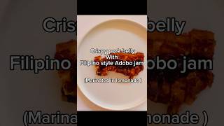 Crispy pork belly with Filipino style adobo jam #adobo #filipinofood #crispypork