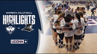 HIGHLIGHTS | UConn Volleyball Sweeps Providence