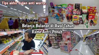 TIPS BELANJA BULANAN HEMAT LENGKAP IRT | RUTINITAS IBU RUMAH TANGGA | BONGKAR BELANJAAN BULANAN