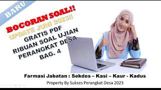 FREE PDF LENGKAP!! UPDATE TERBARU JUNI 2023 - SOAL CAT PERANGKAT DESA 2023