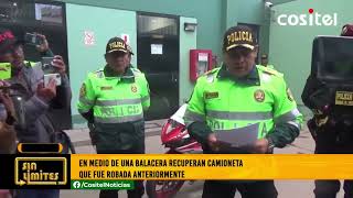 JULIACA EN MEDIO DE UNA BALACERA RECUPERAN CAMIONETA QUE FUE ROBADA ANTERIORMENTE