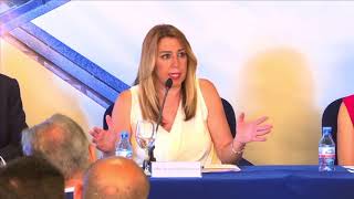 Susana Díaz valora la oportunidad que supone la nueva línea de contenedores del Puerto de Almería.