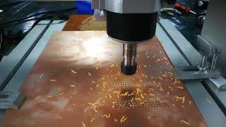 ChinaCNCzone CNC 3040 Drilling Hole on Copper PCB board 60 holes for one Minute