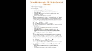 Dental Radiography 5th Edition Iannucci TEST BANK