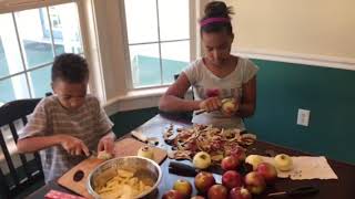 Peeling apples