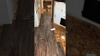 New RV vinyl wood plank floor