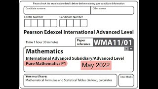 Edexcel IAL Maths - P1 - May 2022