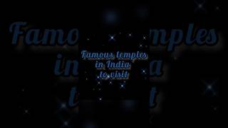 Famous temples in India #shortsvideo #youtubeshorts