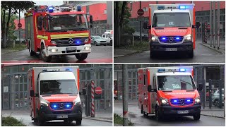 Feuerwehr und Rettungswagen auf Einsatzfahrt in Dortmund