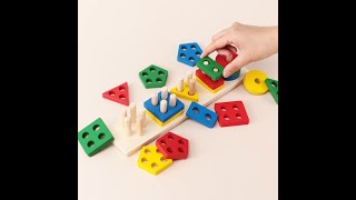 Puzzle geometric five-column set