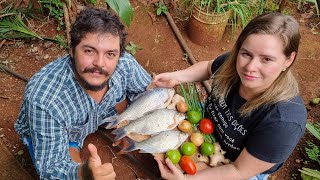 LIU E MÁRCIA FEZ O MELHOR SASHIMI DO MUNDO DE CURIMBA!vida na roça.