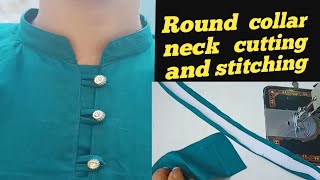 Easy step caller cutting and stitching neck design collar.