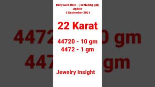 Gold Rate Today | 8 September 2021| - Jewelry Insight | Itsmeeshubham |2021| #shorts