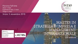 Master ISTAO in Strategia d'impresa e Management internazionale