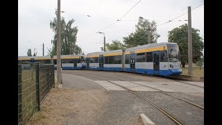 LVB-Linie 7. Wendeschleife Böhlitz-Ehrenberg in Leipzig.