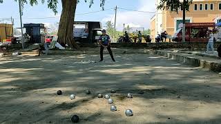 Type of shooting practice in Boules petanque