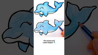 Draw the easiest and cutest dolphin 🐬