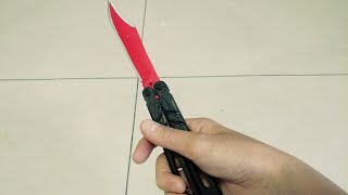 BRS Alpha Beast butterfly knife replica (popsicle sticks)