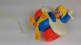 Fisher Price Airplane Toddler Pull Toy 171 Vtg. Little People Propeller Sound Ebay Showcase