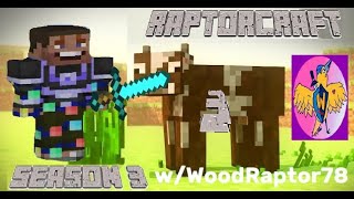 Cow Hunting | Minecraft RaptorCraft SEASON 3 Episode 3 w/WoodRaptor78