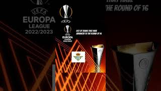 list of teams that have qualified for the last 16 of the 2022/2023 europa league #shorts  #football