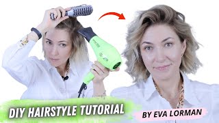 Hairstyle Tutorial at Home | Wave Hair with Flat Iron and Curling Iron 2023 by Eva Lorman