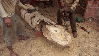 DIY large wooden clock big, candle-shaped.