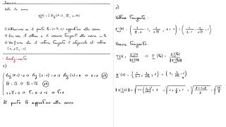 Matematica II: esercizio sulle curve