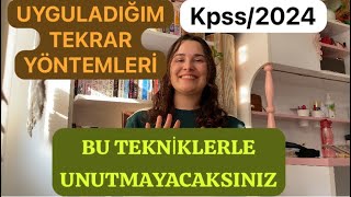 UNUTTURMAYACAK TEKRAR YÖNTEMLERİ / KPSS2024 kendi uyguladığım günlük, haftalık, aylık tekrarlar.