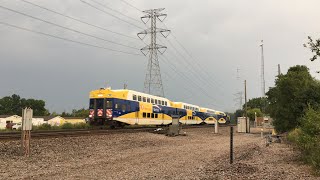 3 trains in Coon Rapids, MN Ft. 2 MNRX 10 year cars on the same train!