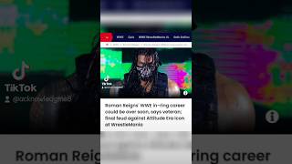 Roman Reigns' WWE in-ring career could be over soon, says veteran; 😉💀 #wwe #romanreigns #shortsvideo